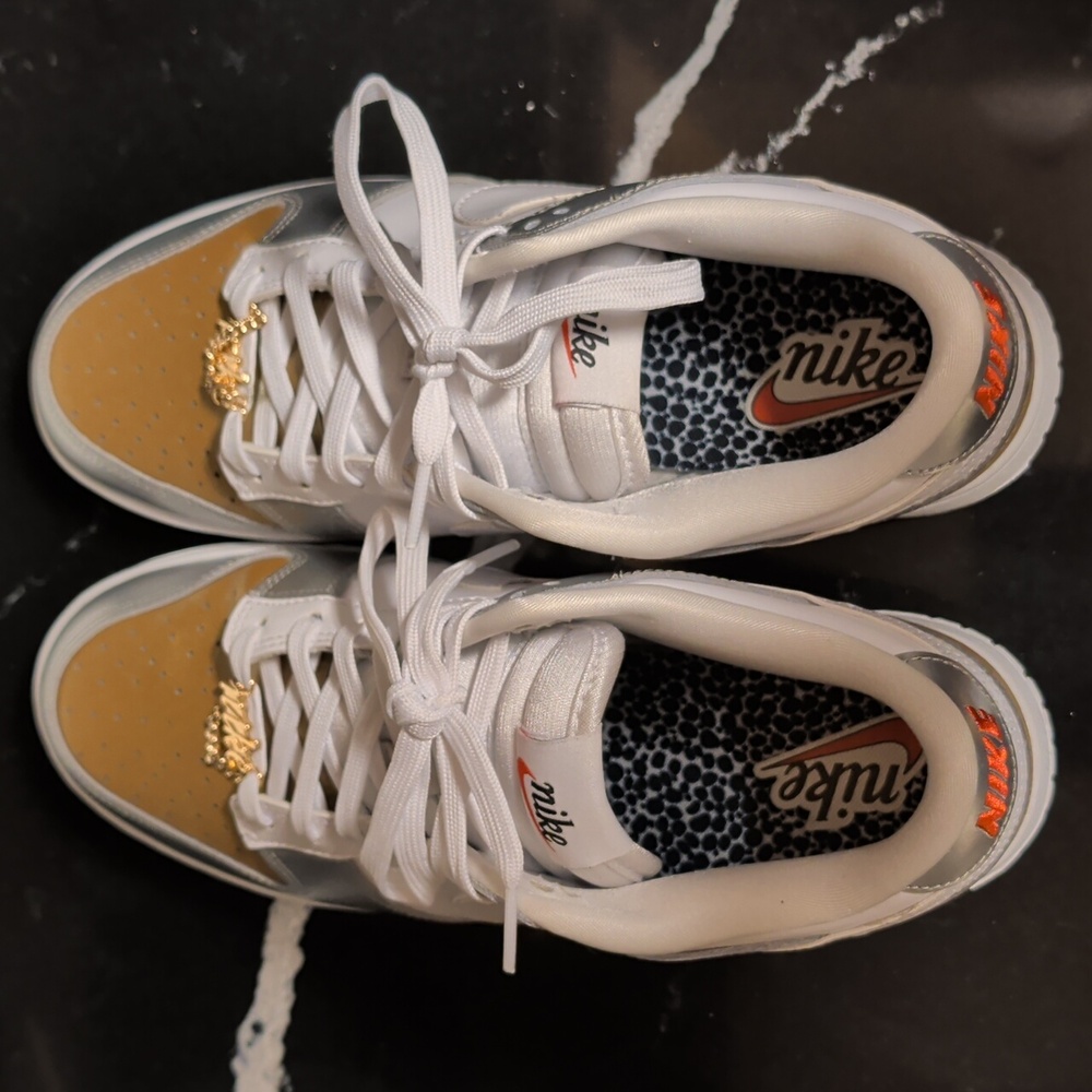 Nike Dunk Low Heirloom White/Silver/Gold Women's Sneakers Size 9.5 MSRP $120 - Picture 7 of 12